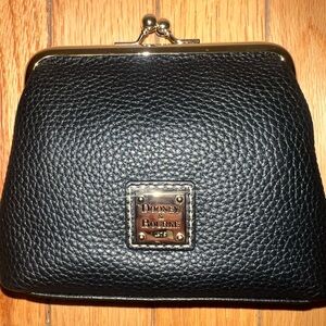 Dooney & Bourke large kiss lock framed pebble leather pouch